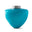 Picture of a deep blue blown glass cremation urn for adult on sale at Muses Design Urns. Front view. Glossy finish